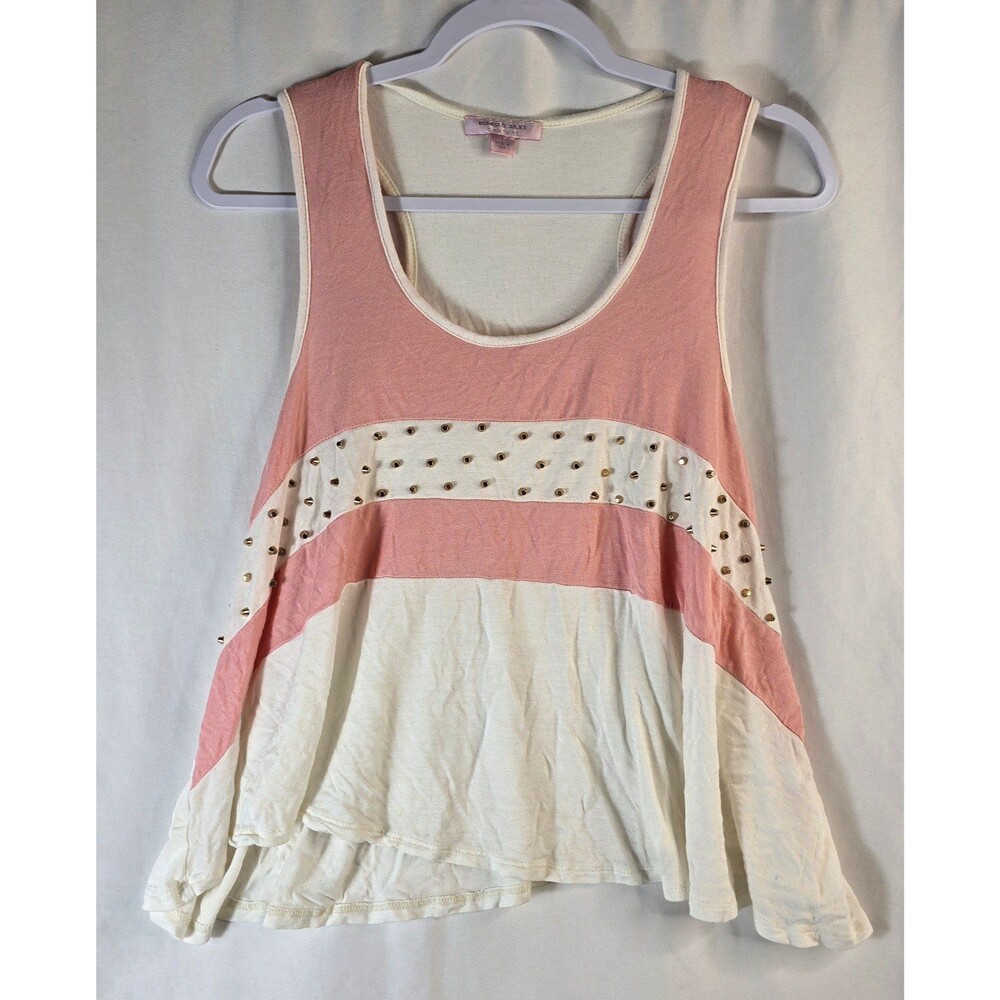 Romeo & Juliet Couture Sleeveless Rhinestone Stud Embellishments Tank Top Size L